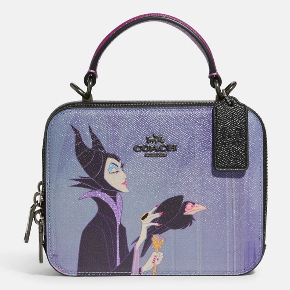 Disney X Coach Box Crossbody With Maleficent Motif